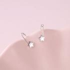 Star Safety Pin Stud Earring 1 Pair - Silver - One Size