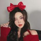 Bow Satin Barrette Red - One Size