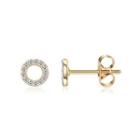 Simple Plated Gold Geometric Hollow Round Cubic Zircon Stud Earrings Golden - One Size