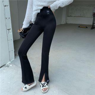 Perforated Sweater / Boot-cut Pants