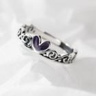 925 Sterling Silver Heart Ring 1pc - Silver - One Size
