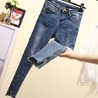 Zip-detail Skinny Jeans / Under Shorts