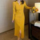 Long-sleeve Button-up Midi Collared Dress (various Designs)