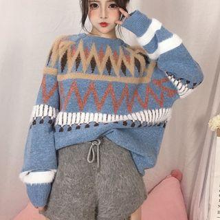 Geometry Boxy Sweater As Shown In Figure - One Size