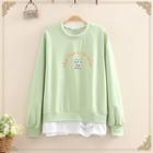 Round Neck Lettering Long-sleeve Sweater