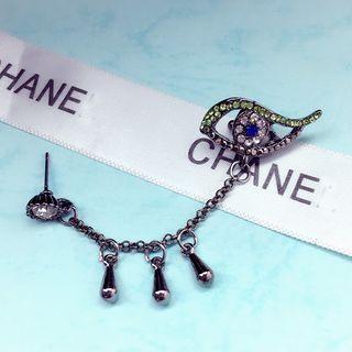 Rhinestone Eye Dangling Earrings