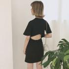 Short-sleeve Open Back Dress