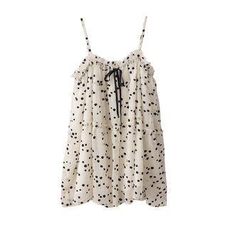 Spaghetti Strap Floral Print Dress Floral Print - Almond - One Size