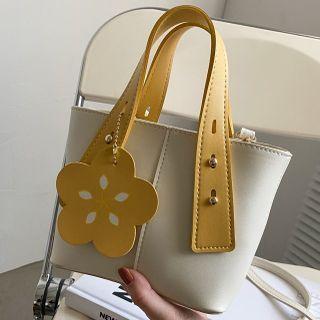 Faux-leather Flower Accent Mini Cross Bag