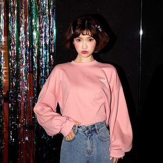 I Am Letter-printed Cropped Sweatshirt