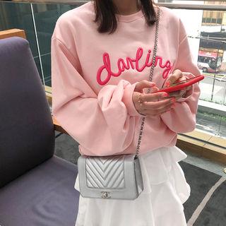 Darling Letter-embroidered Sweatshirt