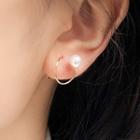 Faux Pearl Swirl Earring White - One Size