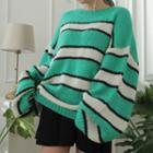 Striped Sweater Stripe - Green & White - One Size