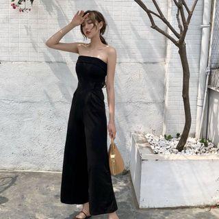 Wide-leg Strapless Jumpsuit