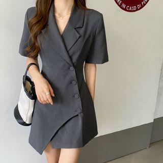 Short-sleeve Irregular Slim-fit Dress