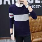 Long-sleeve Shirt Collar Inset Sweater