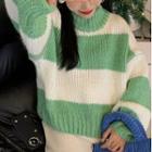 Striped Sweater Green & White - One Size