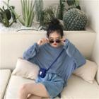 Long-sleeve Split Hem Long T-shirt