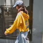 Drawstring-cuff Printed Hoodie