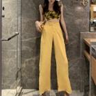 Plaid Crop Camisole Top / Wide Leg Pants