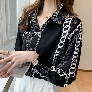 Chain Print Chiffon Shirt