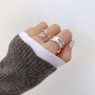 925 Sterling Silver Layered / Irregular Polished Open Ring