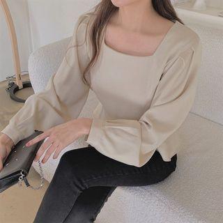 Square Neck Peplum Blouse