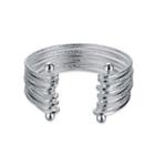 Fashion Exaggerated Textured Multi Layer Open Bangle Silver - One Size