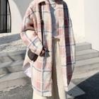 Plaid Fleece Single Breasted Coat