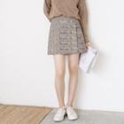 Plaid Flap Pencil Skirt