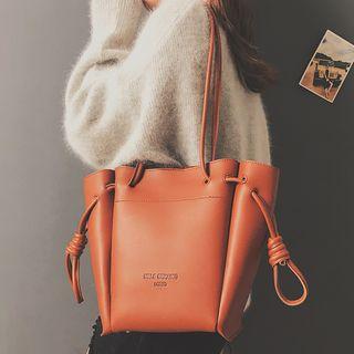Retro Faux Leather Shopping Bag