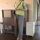 Short-sleeve Side-tie T-shirt / Harem Pants