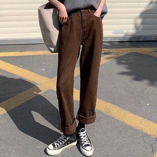 High-waist Denim Shift Pants
