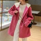 Two-tone Hooded Fleece Coat
