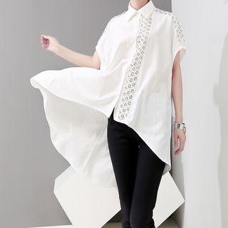 Short-sleeve Asymmetric Oversized Shirt