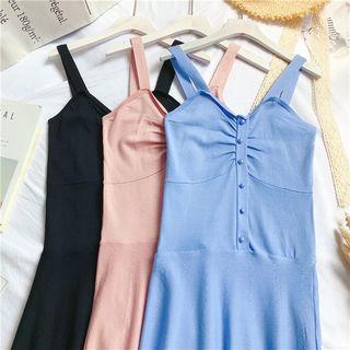V-neck Sleeveless Knitted Dress