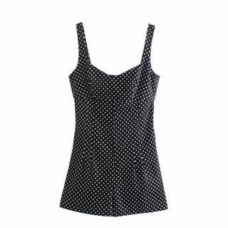 Spaghetti Strap Dotted Wide-leg Romper