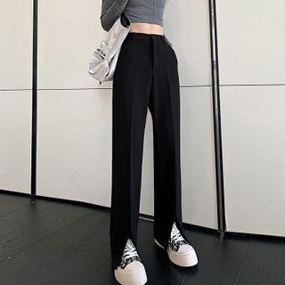 Slit-hem Wide Leg Dress Pants (various Designs)