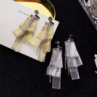 Rhinestone Tassel Drop Earrings
