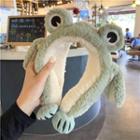 Cartoon Fluffy Ear Warmer Green - One Size