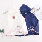 Frog Buttoned Embroidered Hoodie