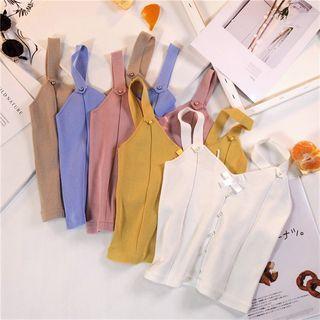 Sleeveless Bow-accent Knit Slim-fit Top