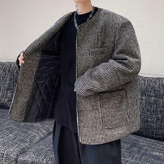 Round Neck Pinstripe Blazer