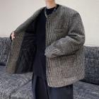 Round Neck Pinstripe Blazer
