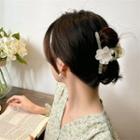 Flower Resin Hair Clamp White Camellia - Green - One Size