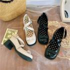 Block Heel Mary Janes Shoes