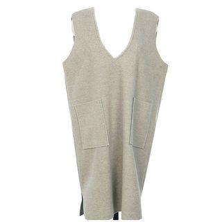 Long-sleeve Turtleneck Top / V-neck Pinafore Dress