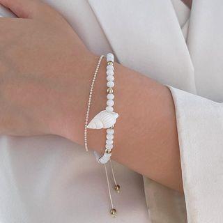 Beaded Layered Bracelet Bracelet - White - One Size
