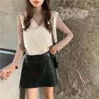 Mock-neck Plain Top / Plain Vest
