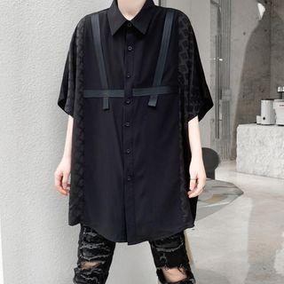 Short Sleeve Gingham Panel Shirt